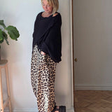 Leopard print cropped trousers