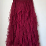 Waterfall mesh layered skirt