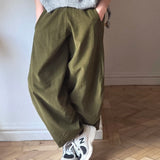 Cropped cord trousers