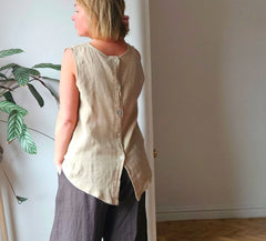sleevless Linen top from So Satsuma Clothing UK.