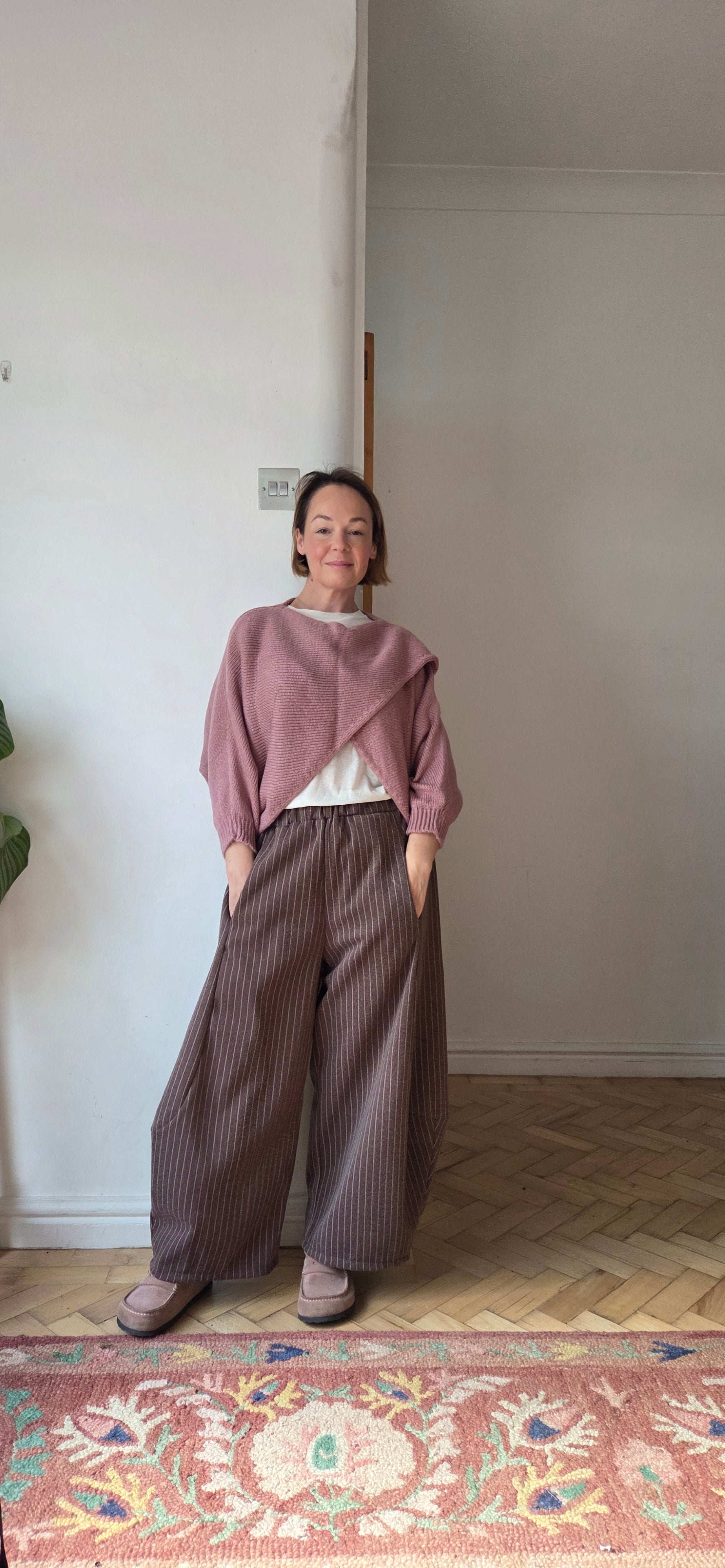 Pinstripe Barrel Trousers