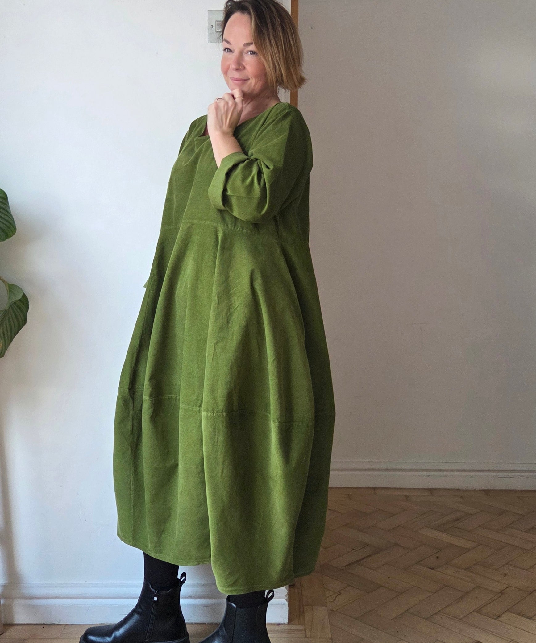 Cord Balloon Dress