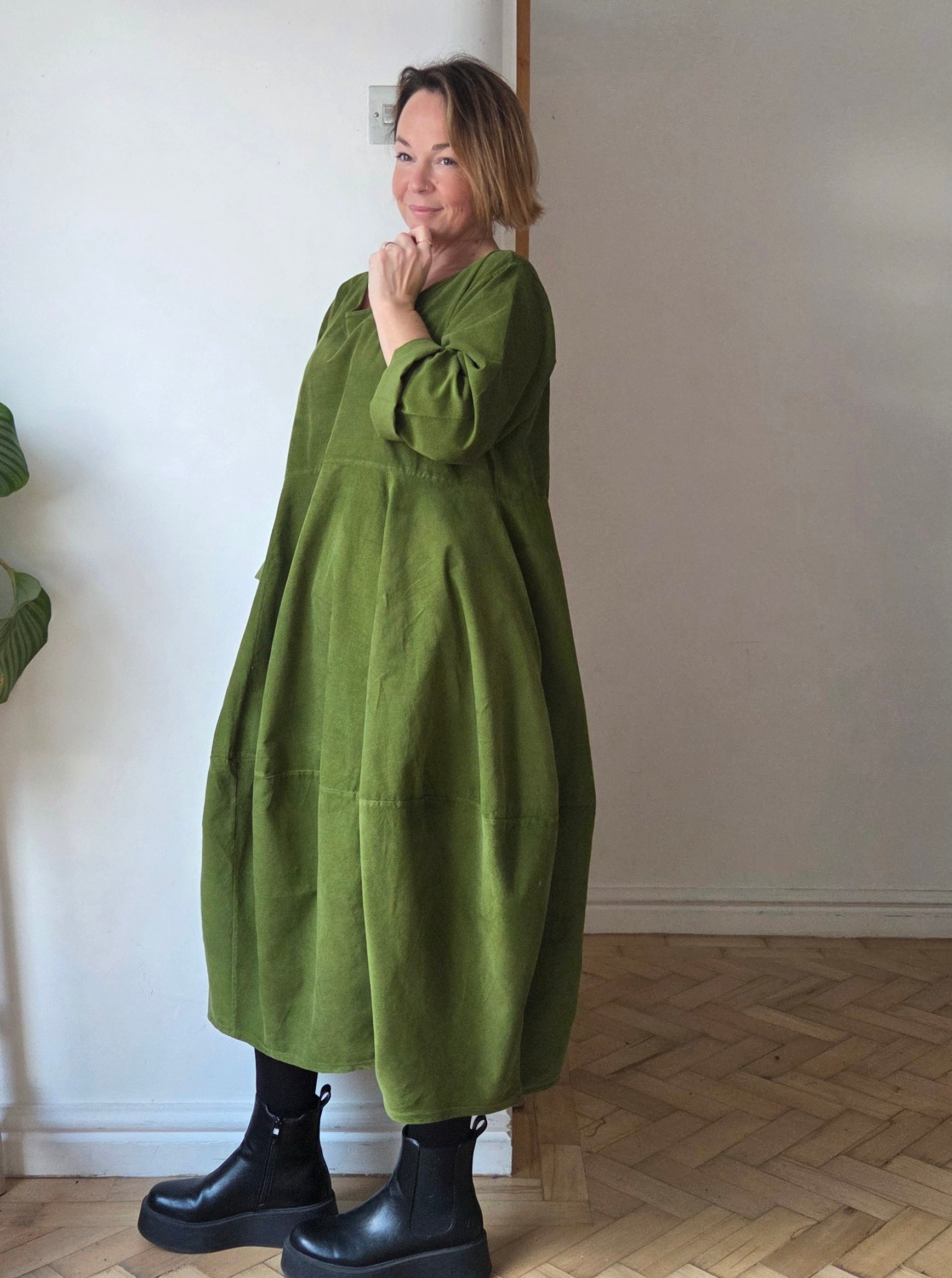 Cord Balloon Dress