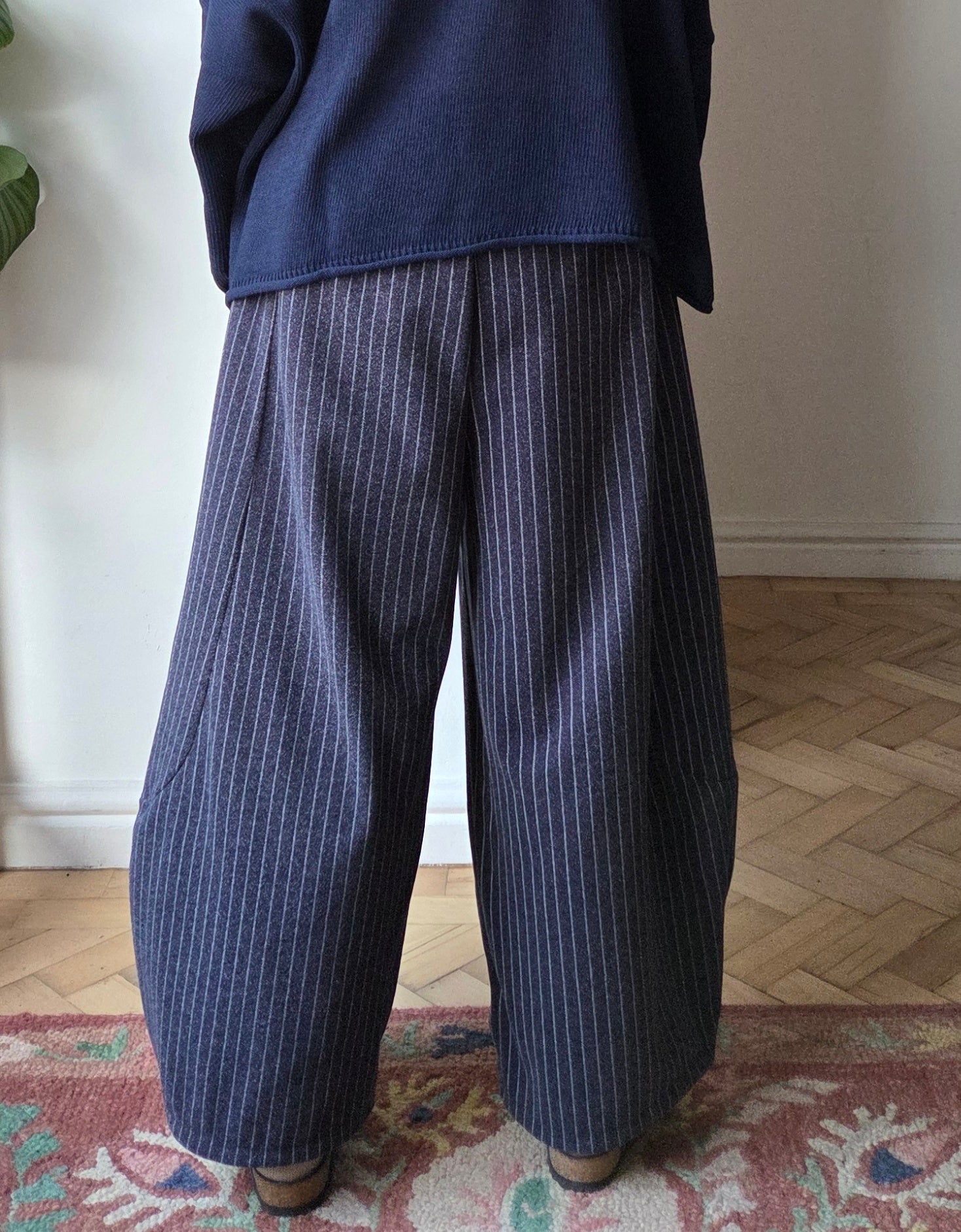 Pinstripe Barrel Trousers