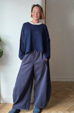 Pinstripe Barrel Trousers