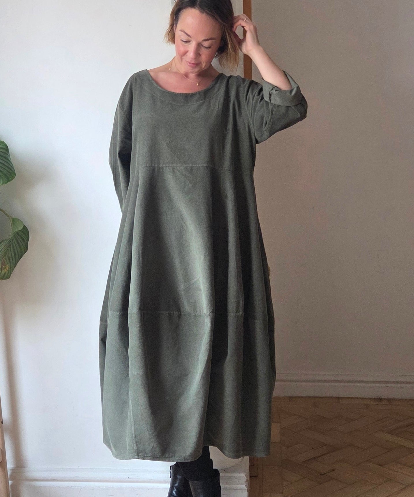 Cord Balloon Dress
