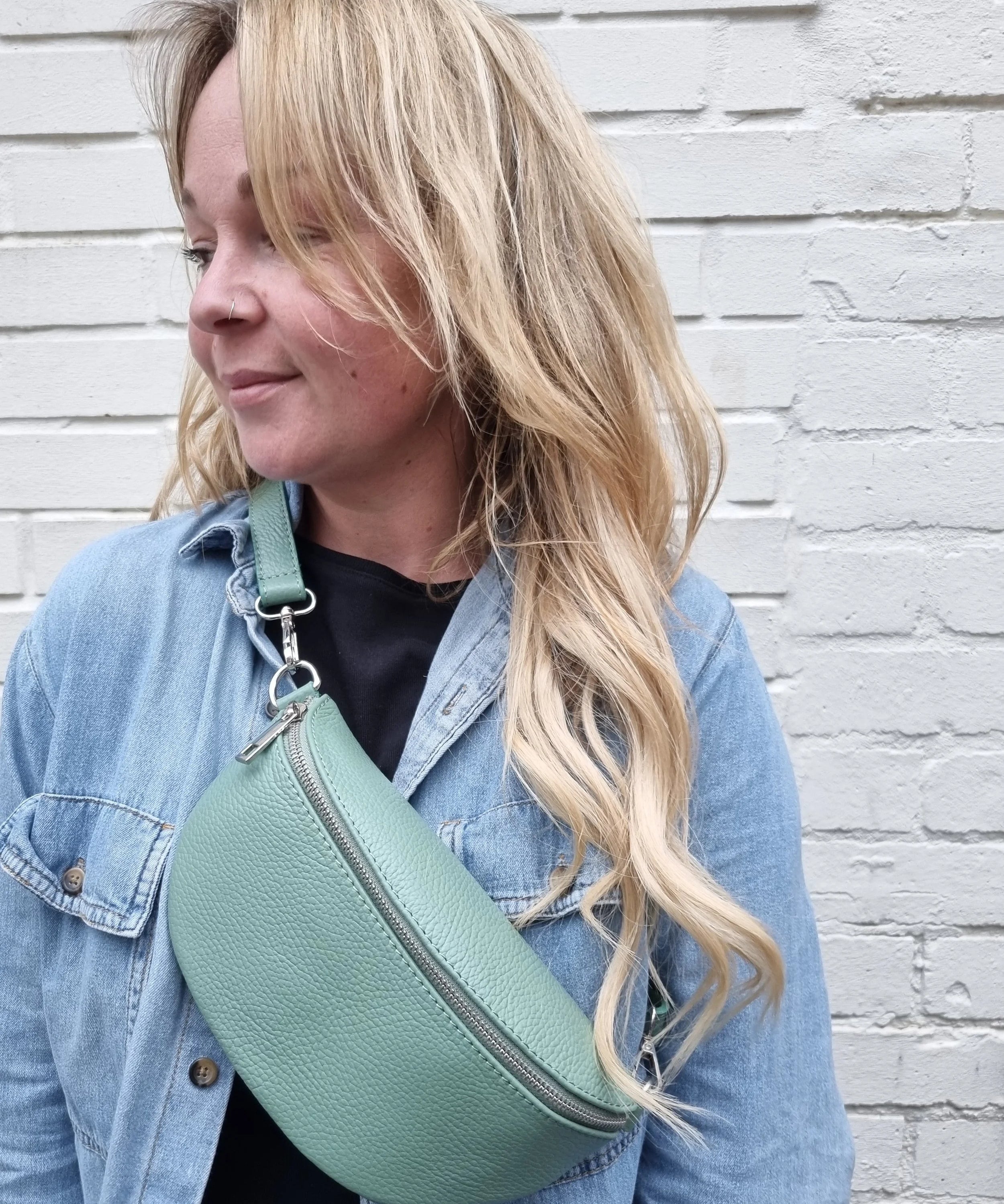 Leather sling bag