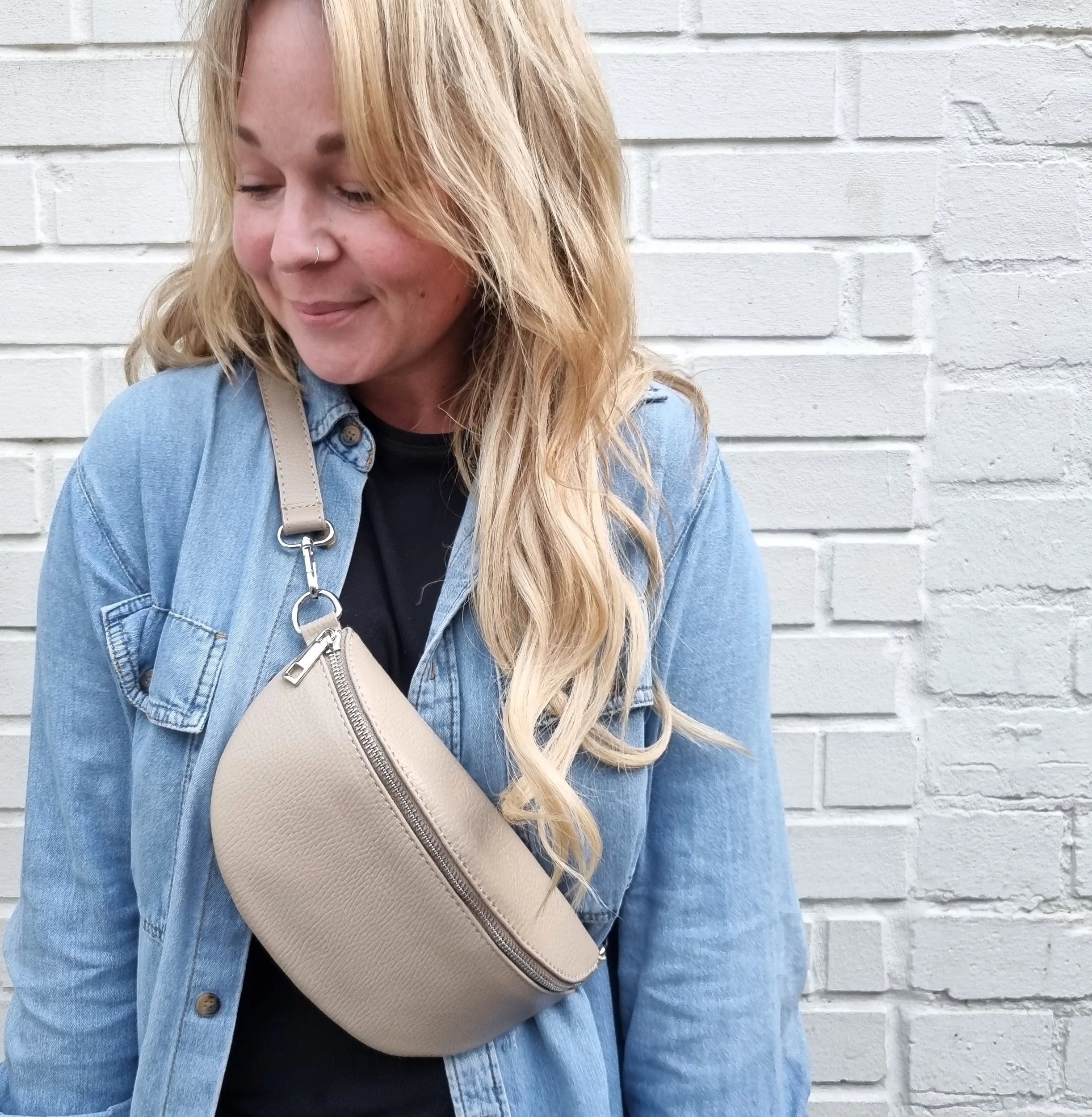 Leather sling bag