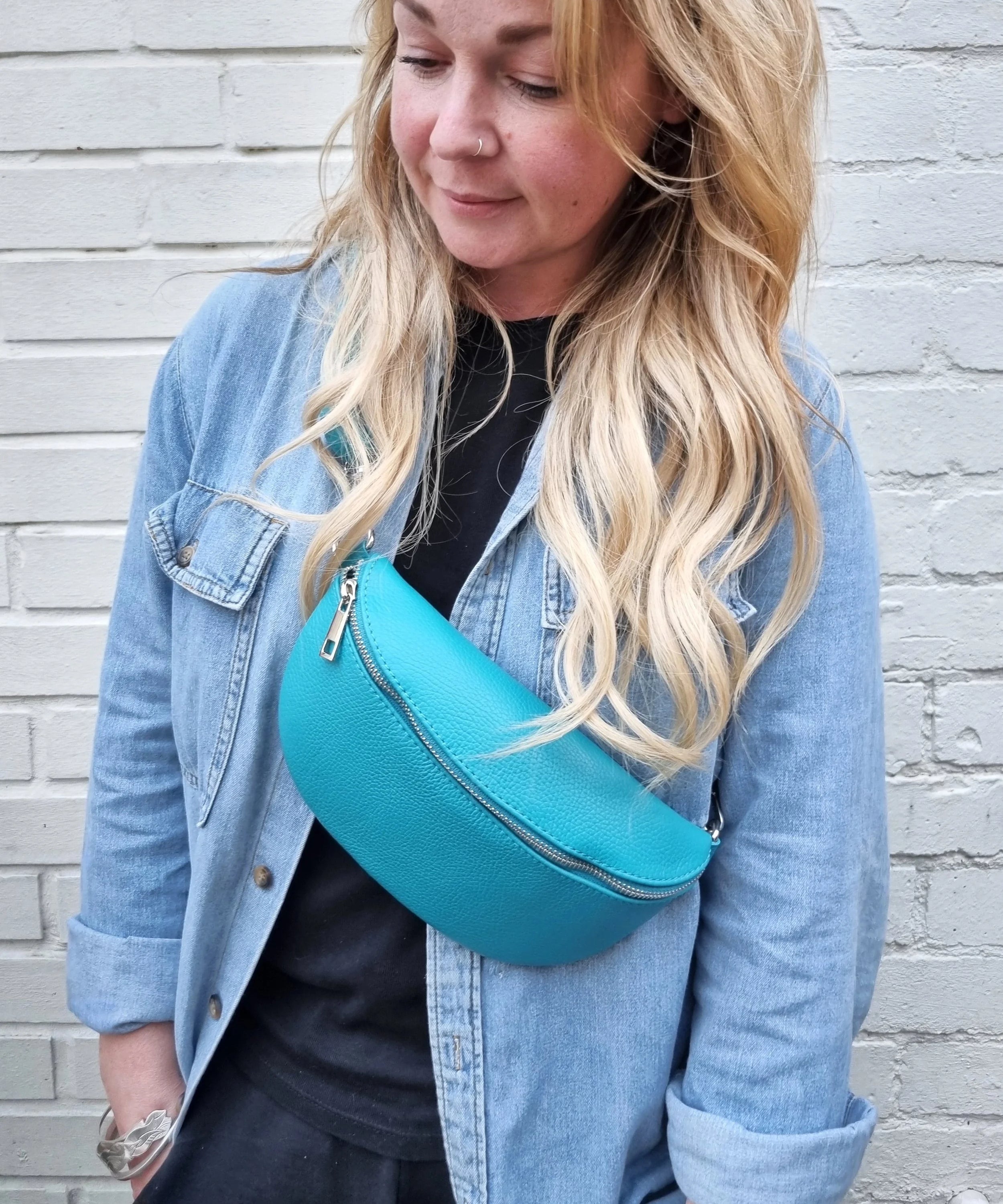 Leather sling bag