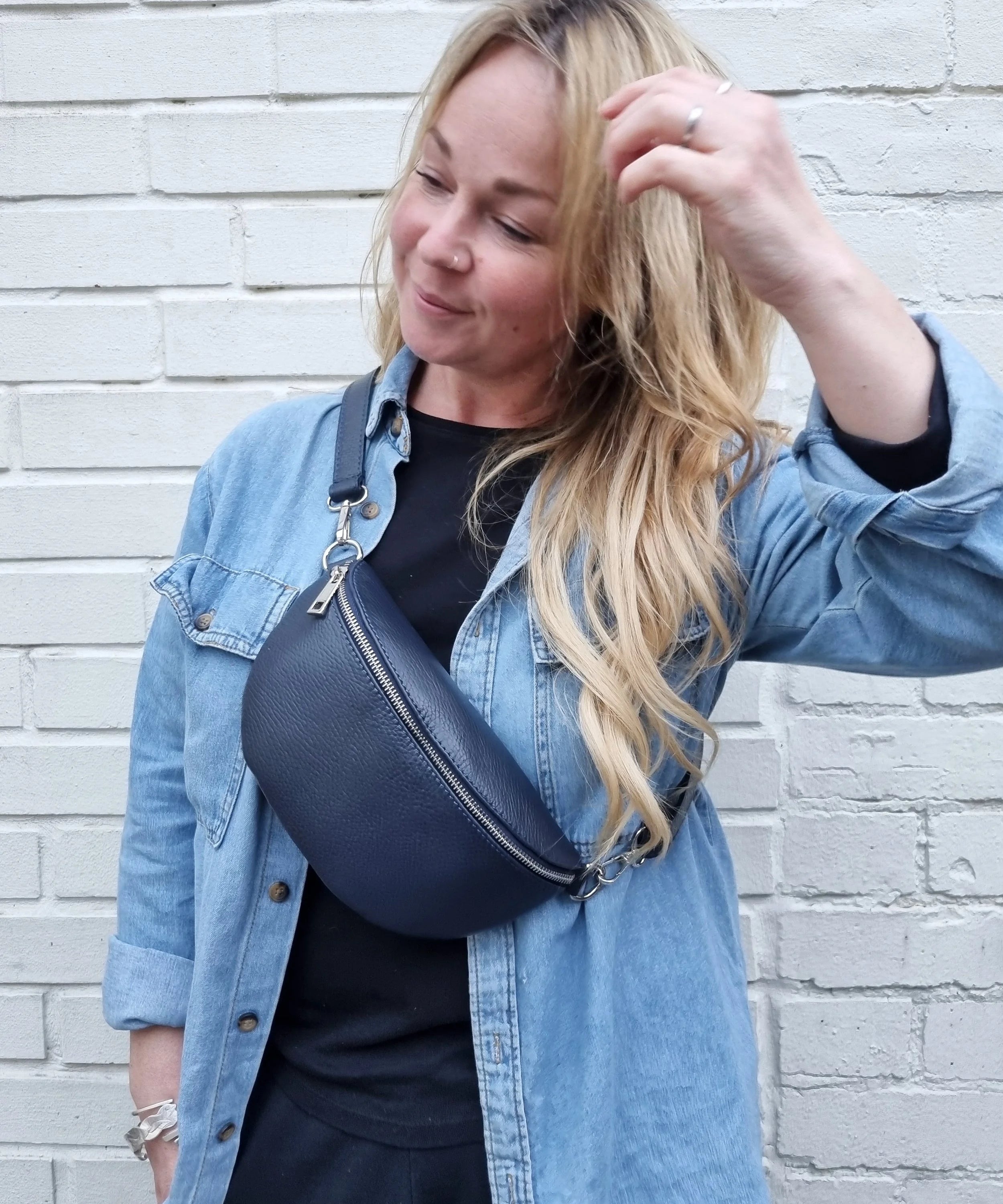 Leather sling bag