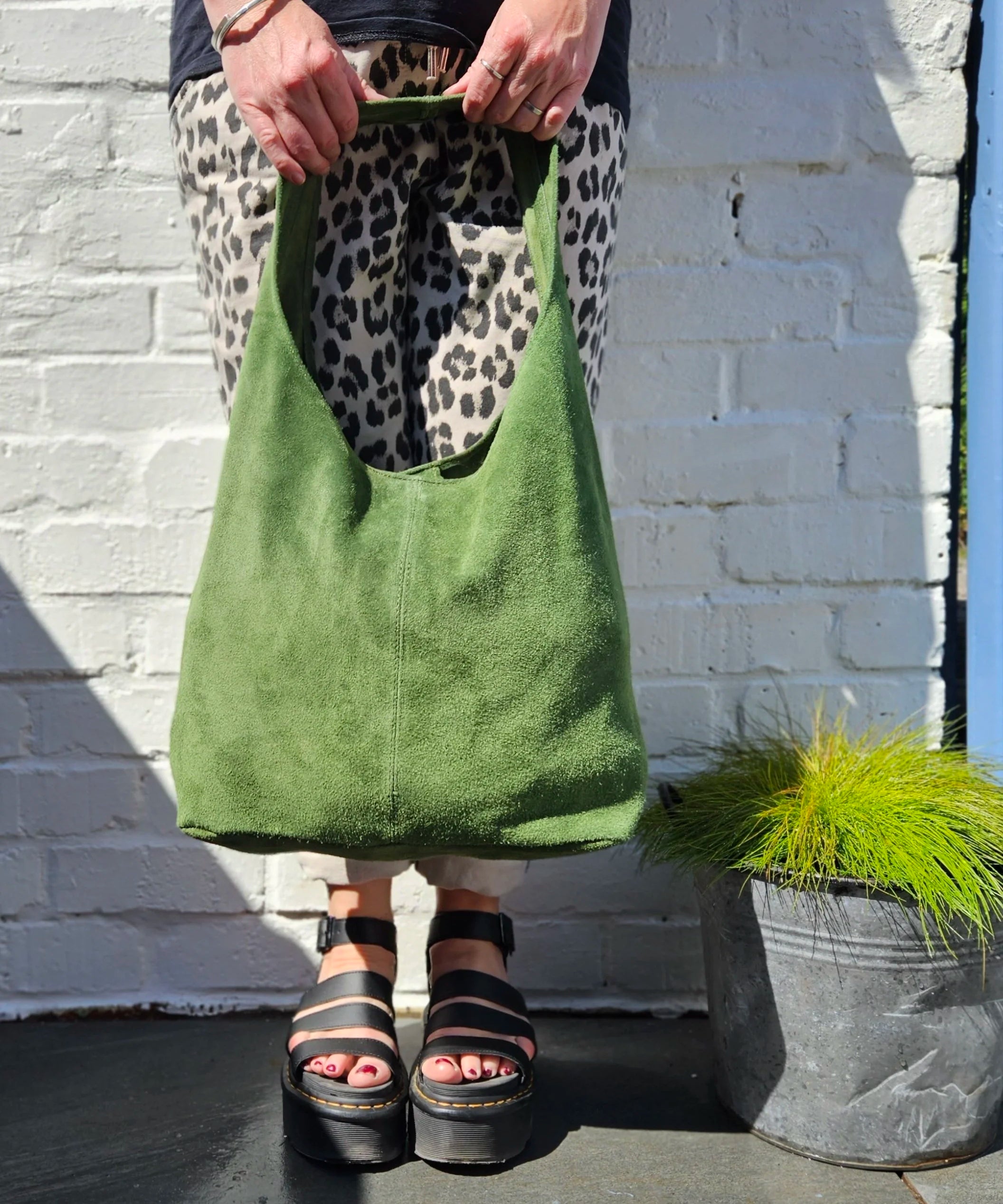 Suede shoulder bag