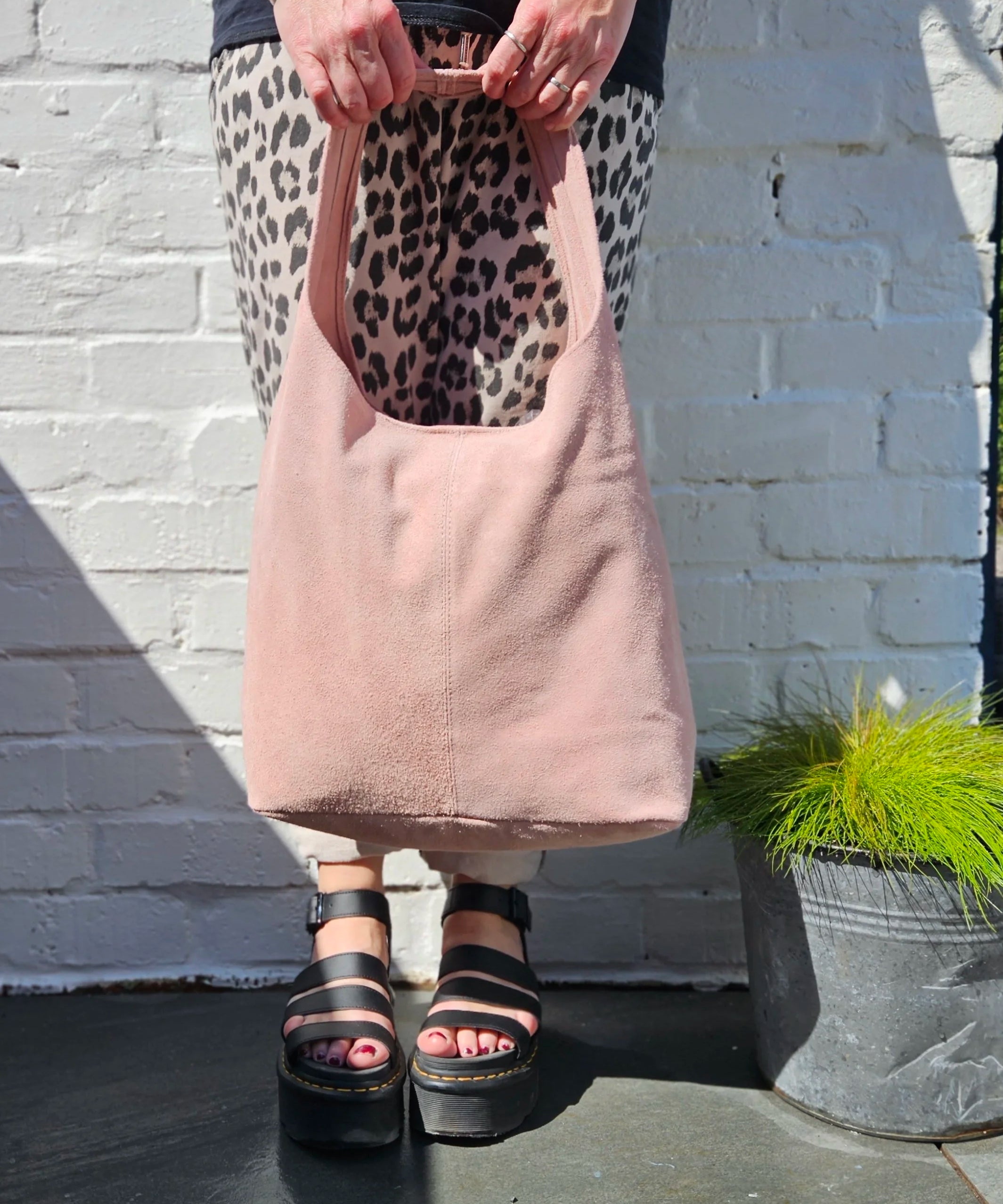 Suede shoulder bag