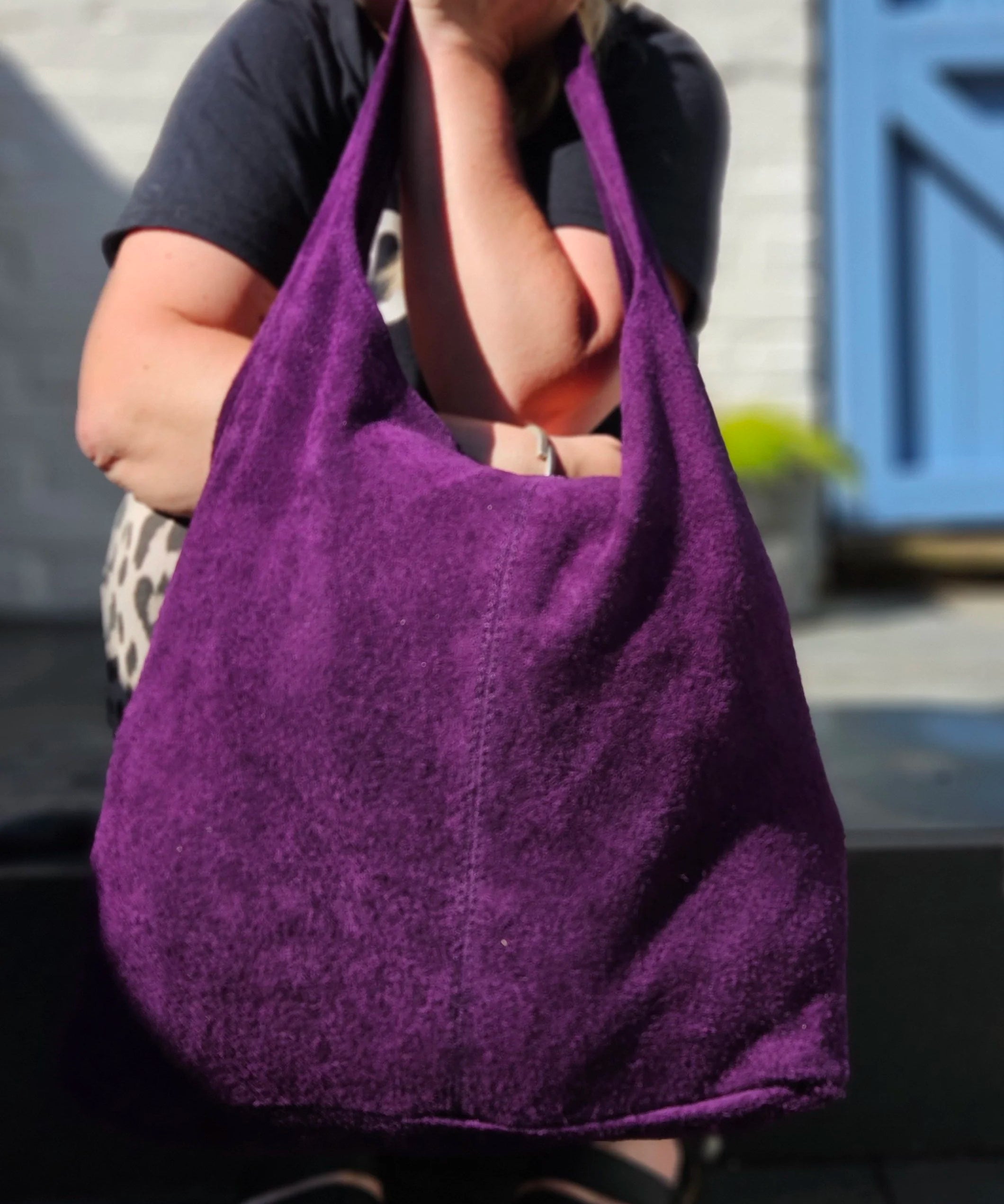 Suede shoulder bag