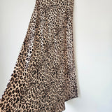 Silk blend leopard print skirt
