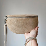 Suede sling bag