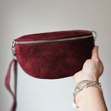 Suede sling bag