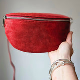 Suede sling bag