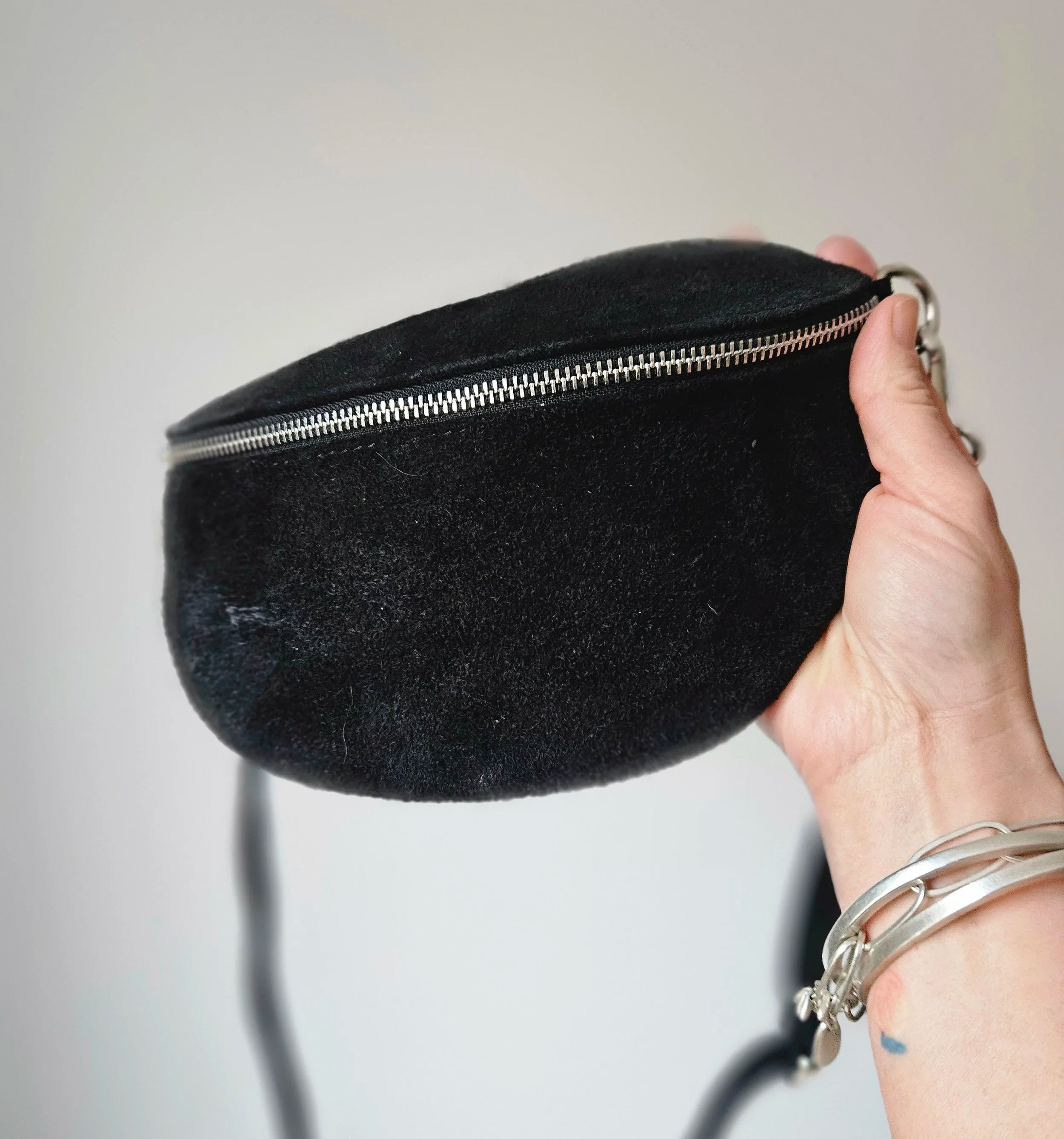 Suede sling bag