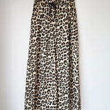 Leopard print wide leg trousers