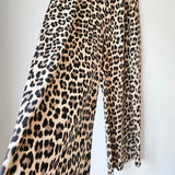 Leopard print wide leg trousers