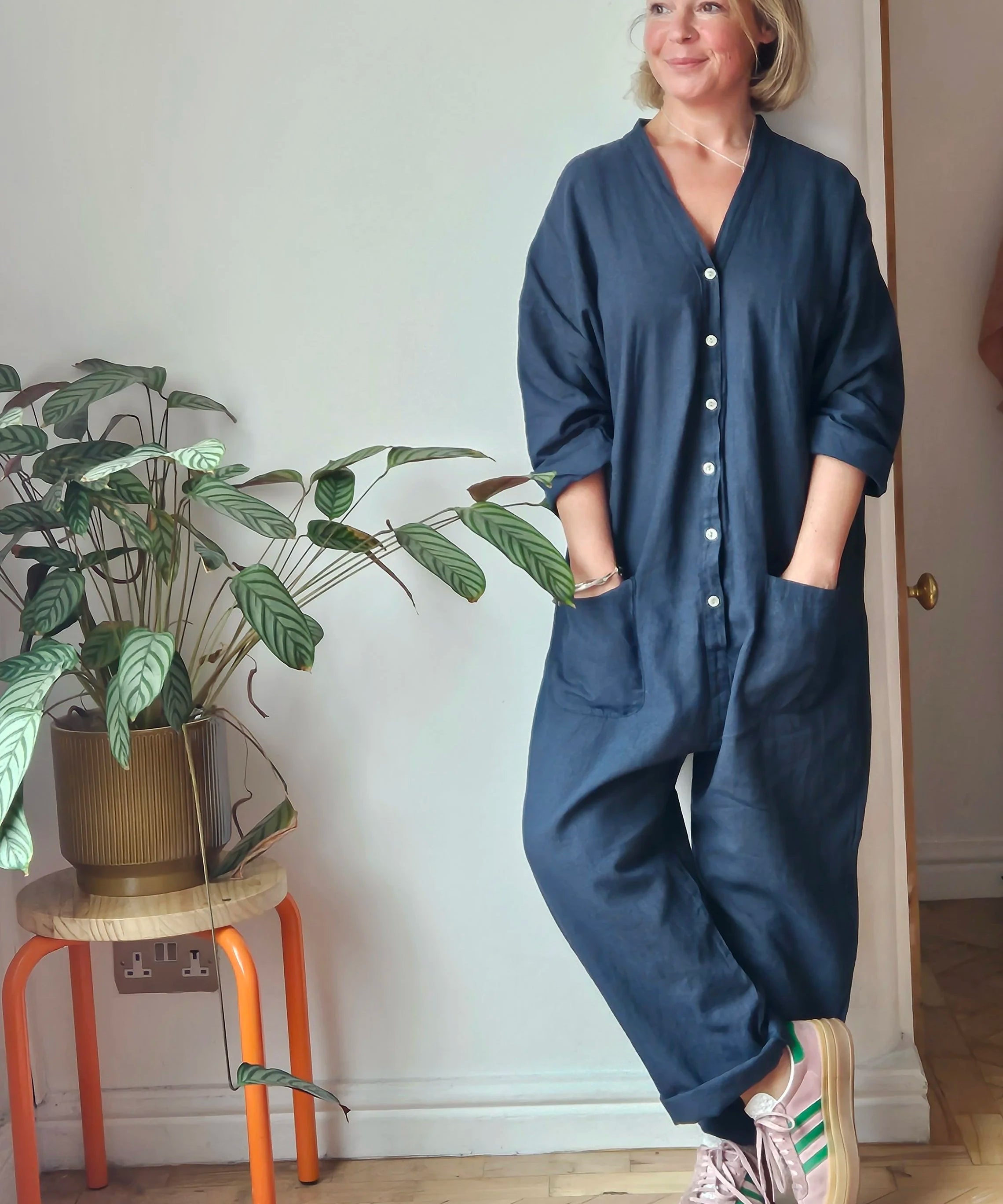 Linen boiler suit