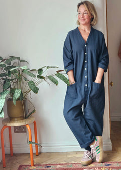 Linen boiler suit