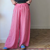 Striped linen trousers