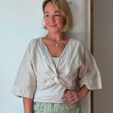 Linen twist top