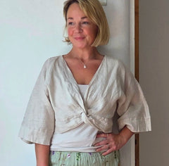 Linen twist top from So Satsuma Clothing UK.