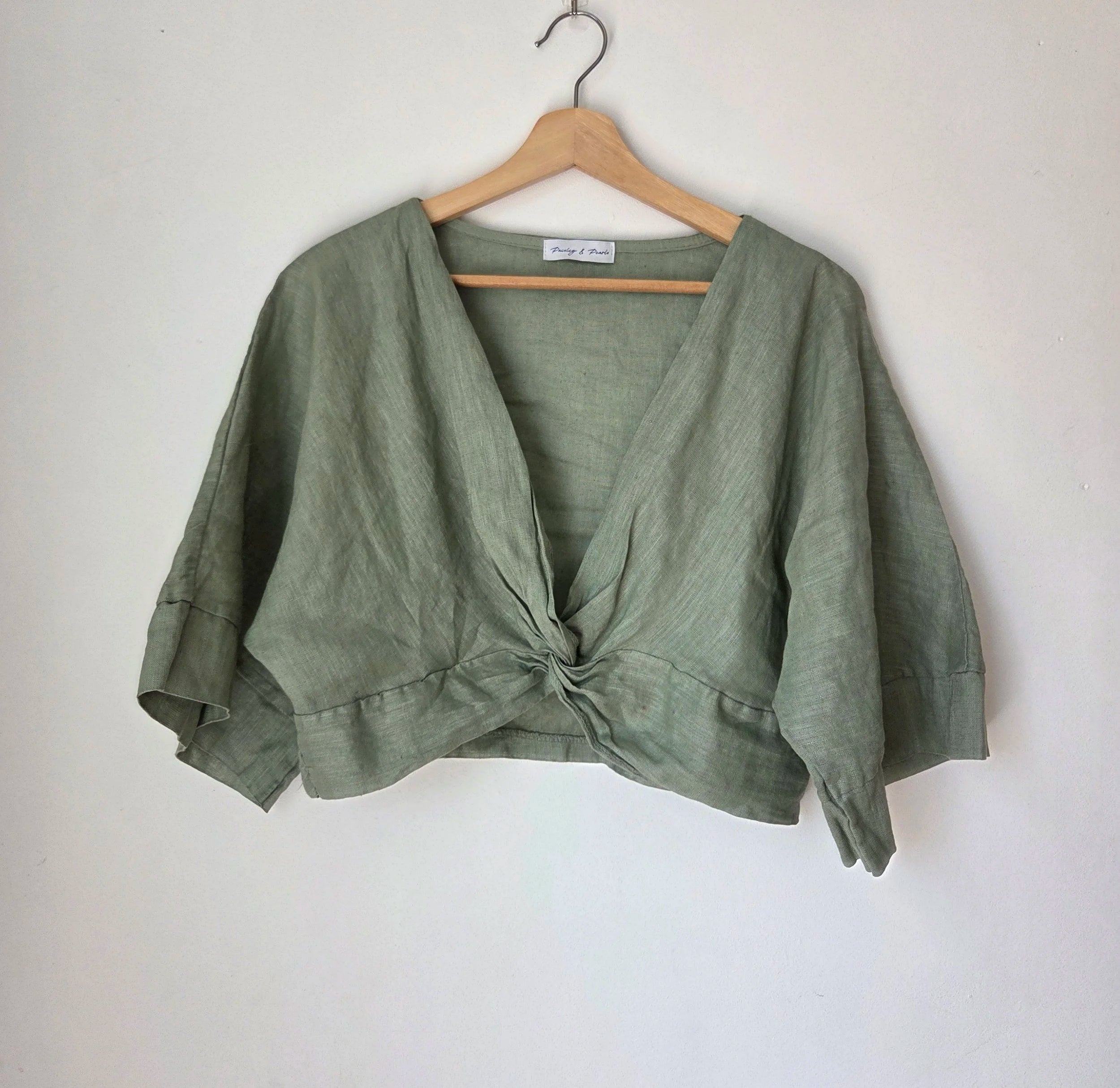 Linen twist top