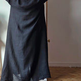 Maxi linen shirt dress