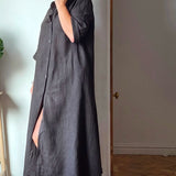 Maxi linen shirt dress