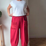 Bold cropped jersey trousers