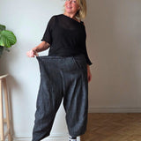 Cropped barrel leg jeans