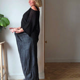 Cropped barrel leg jeans