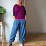 Cropped barrel leg jeans