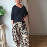 Big print leopard trousers
