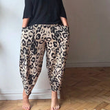 Big print leopard trousers