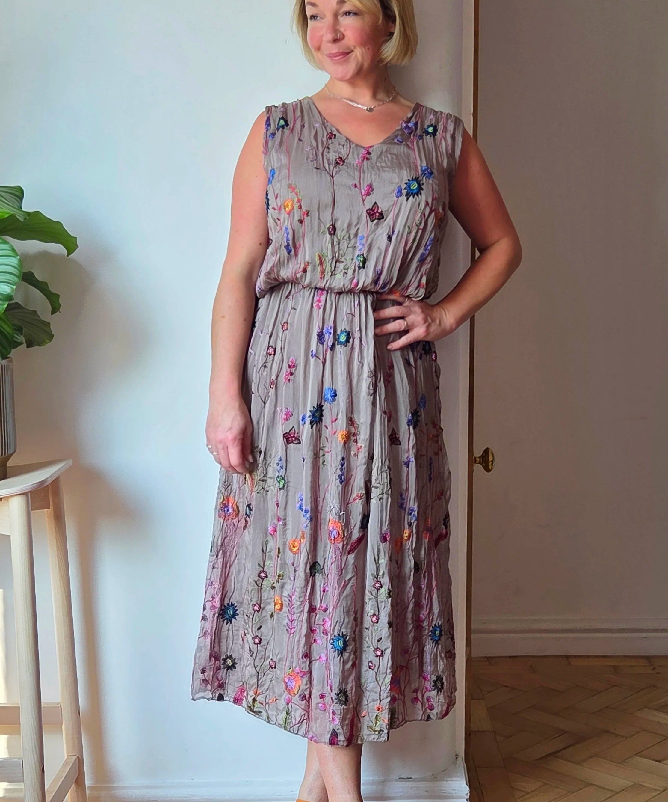Wild flower silk blend dress