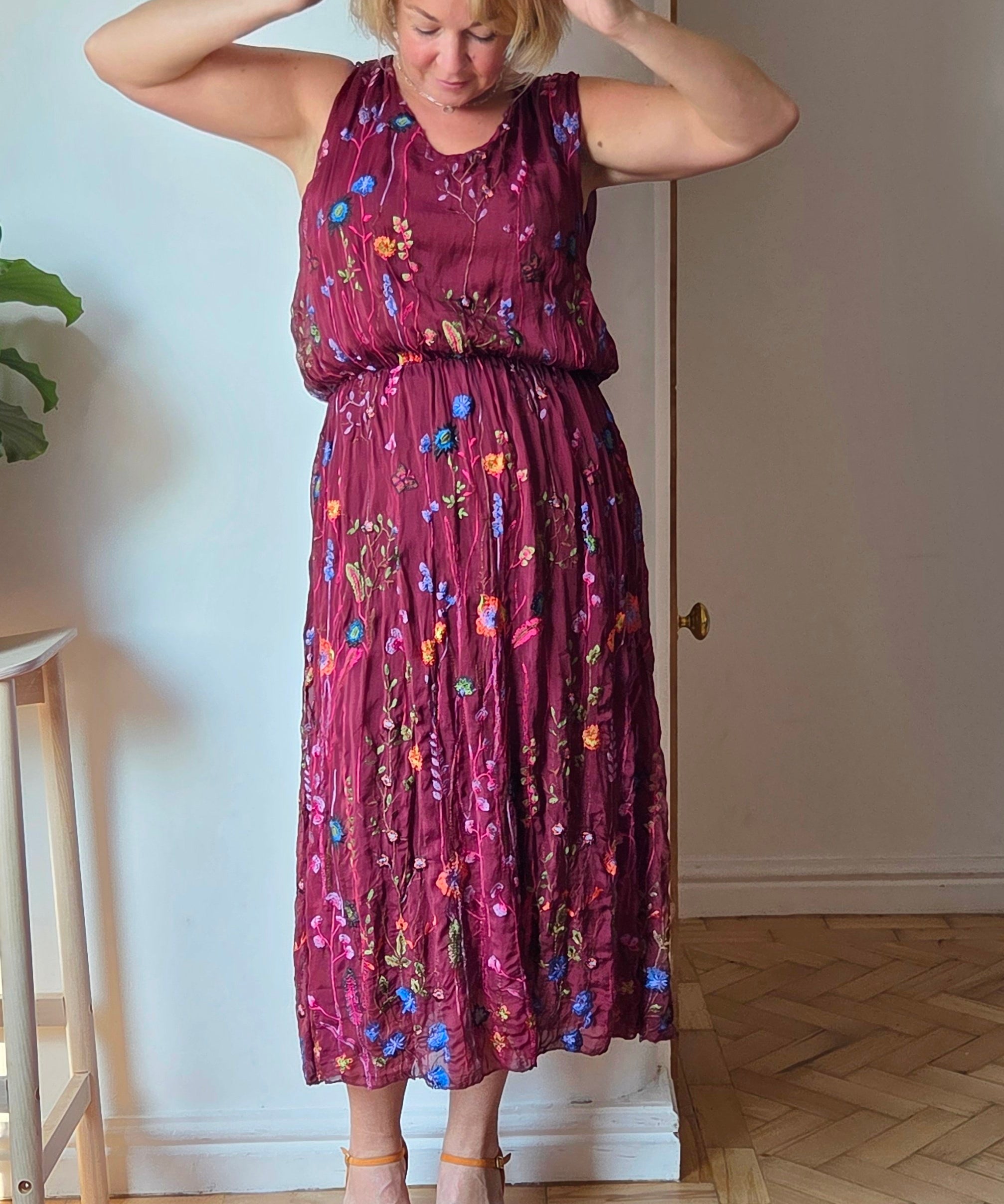 Wild flower silk blend dress