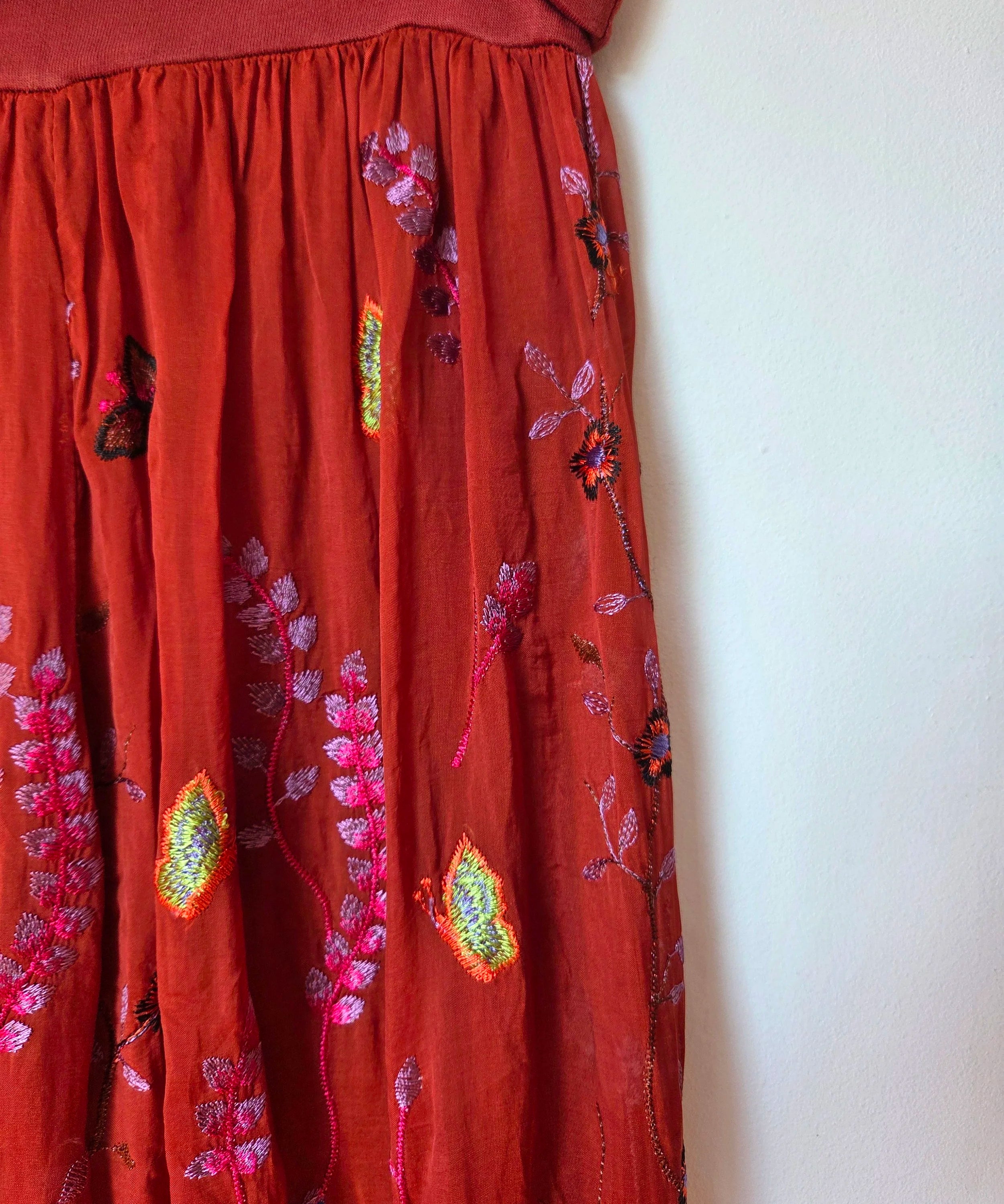 Wild flower silk blend trousers