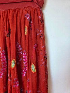 Wild flower silk blend trousers