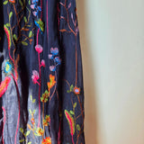 Wild flower silk blend trousers