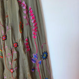 Wild flower silk blend trousers