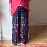 Wild flower silk blend trousers