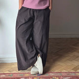 Fine cord wide leg trousers