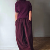 Fine cord wide leg trousers
