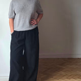 Fine cord wide leg trousers