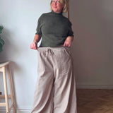 Fine cord wide leg trousers