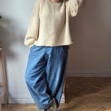 Cropped barrel leg jeans